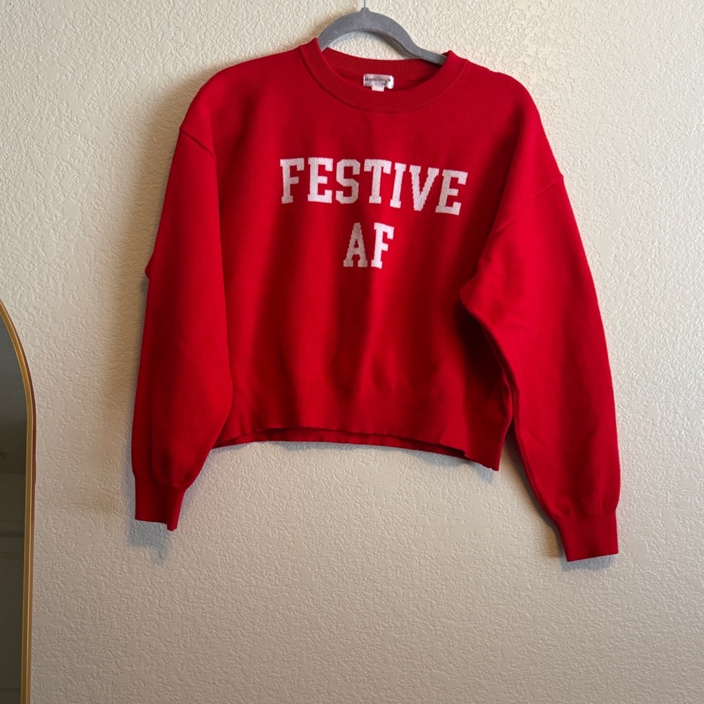 Festive AF Red Sweater Size L
